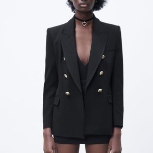 ZARA Black Double Breasted Blazer